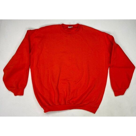 VINTAGE Tultex Superweight Blank Crewneck Sweatshirt Men XXL Orange 90s USA - Picture 1 of 4